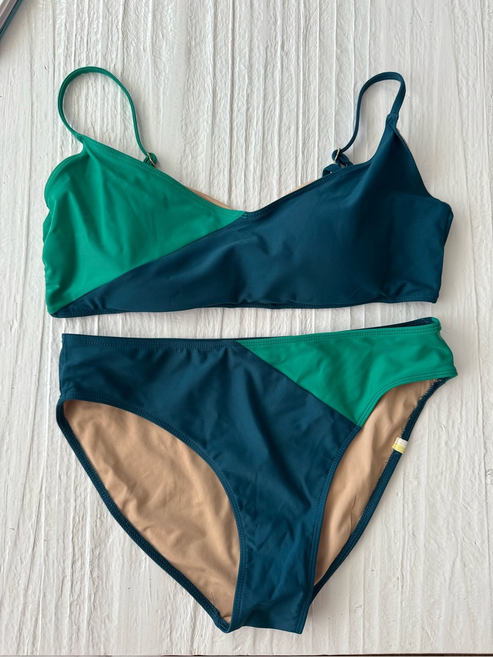 summersalt Two-Tone Teal & Dark Teal Bikini Set